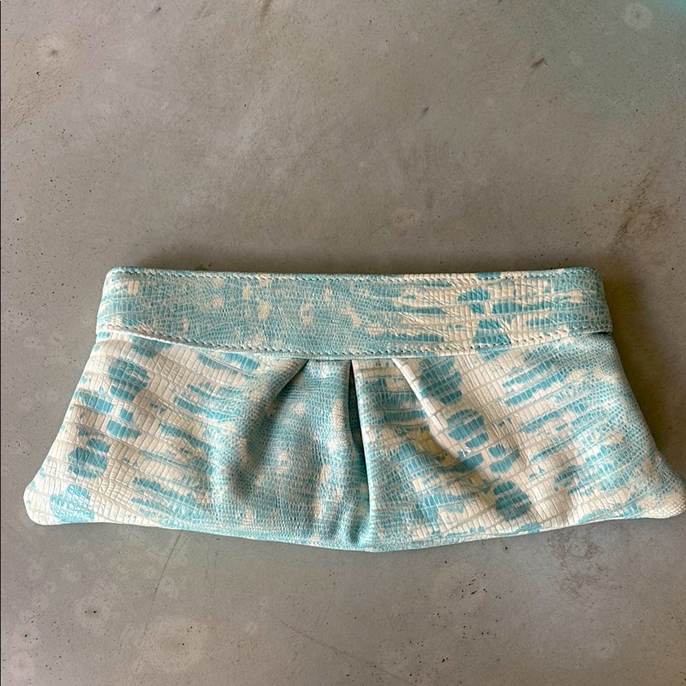 Lauren Merkin Blue and White Clutch